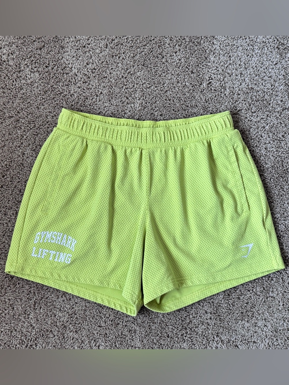 Gymshark Women's Neon Lime Athletic Mesh Shorts